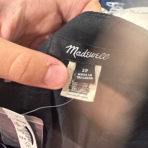 NWT Madewell The Petite Harlow Wide Leg Pant Trouser in True Black Casual 2P - Picture 8 of 9